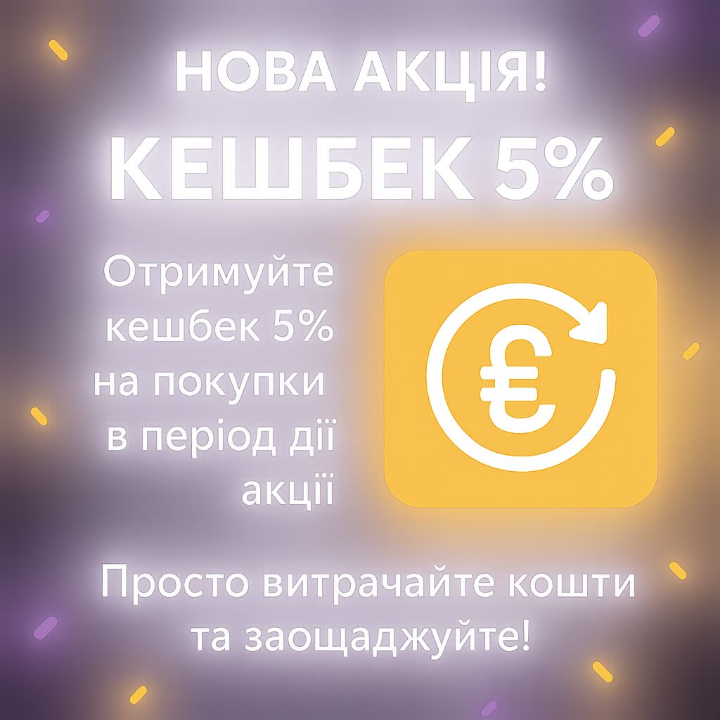 Приклад повідомлення про нову акцію кешбеку